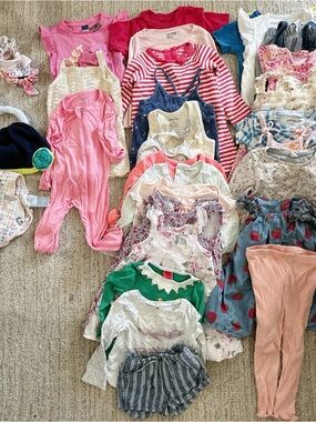 Total 40 items Girls Spring & Summer Clothes Bundle Size 18-24M & 2T